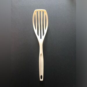 Foley Vintage Nylon Plastic Whipper Whisk Slotted Spoon Strainer Blender Beige